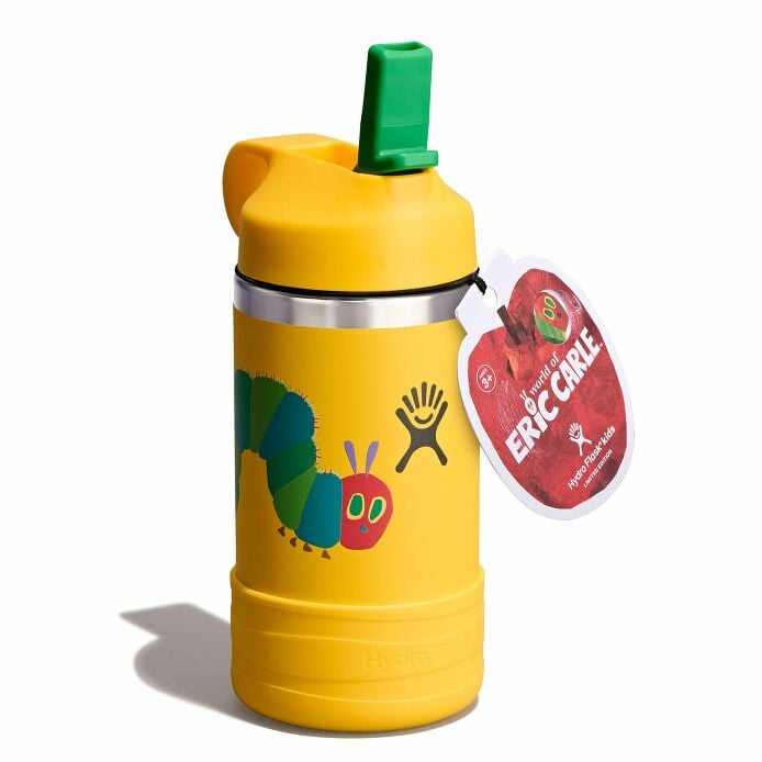 kids-12-oz-bottle-world-of-eric-carletm-a0 le26-w12-1000-kids-12-oz-wide-straw-cap-and-boot-yellow-caterpillar-angled-lid-open-withtag_1.jpg